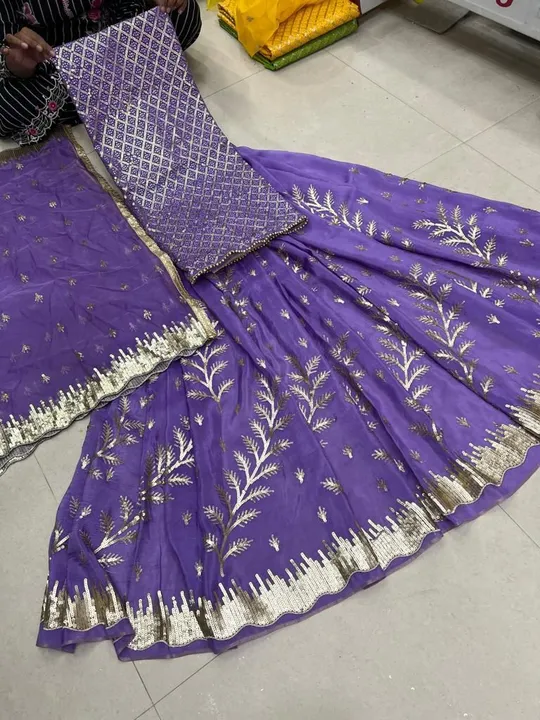 Shirt and shrara tabby silk with organza Dupatta uploaded by business on 10/9/2023
