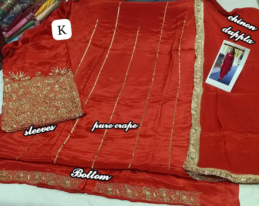  Pure crape with chinon dupatta  uploaded by Dope Shop on 10/9/2023