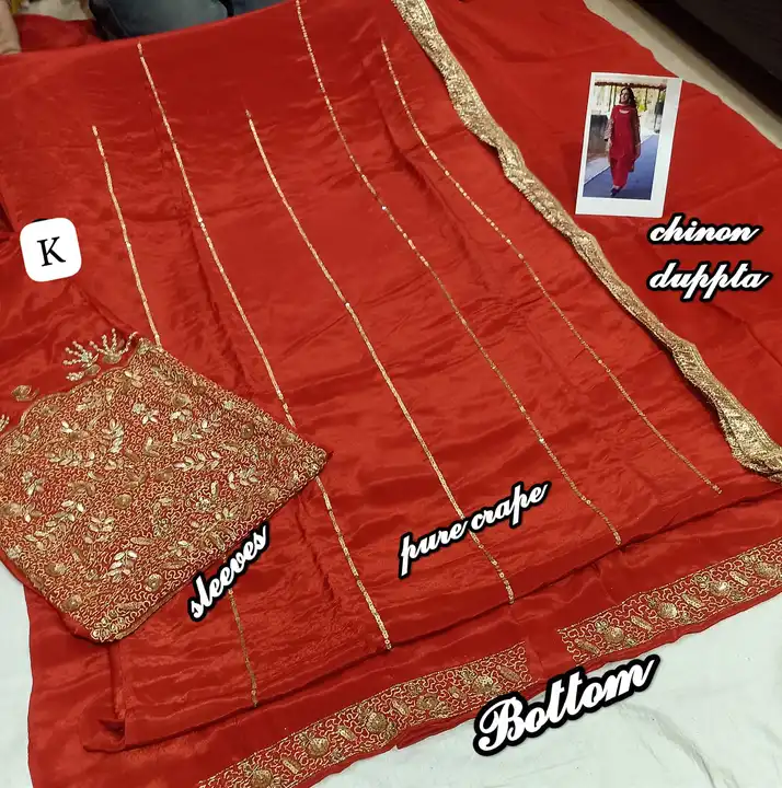  Pure crape with chinon dupatta  uploaded by Dope Shop on 10/9/2023