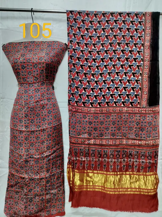 pure modal silk hand block natural daying 2 pis suit 

Also come original ajrakh traditional craft 
 uploaded by business on 10/9/2023