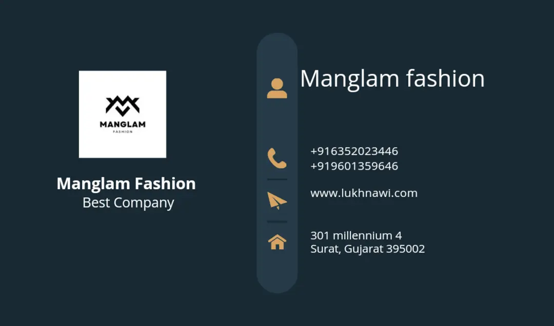 Visiting card store images of Manglam fashion