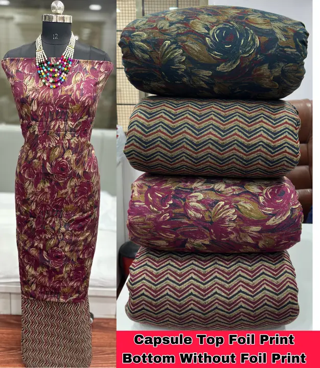 Capsule Top Foil Print Bottom Without Foil Print uploaded by Surat Fashion Fabrics Hub on 10/10/2023