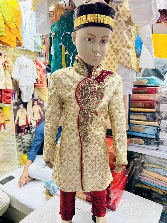 Shandar Sherwani set for kids 6 months to 2 years uploaded by business on 10/10/2023