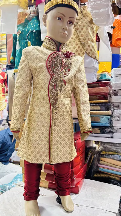 Shandar sherwani set for 3 years to 9 years uploaded by business on 10/10/2023