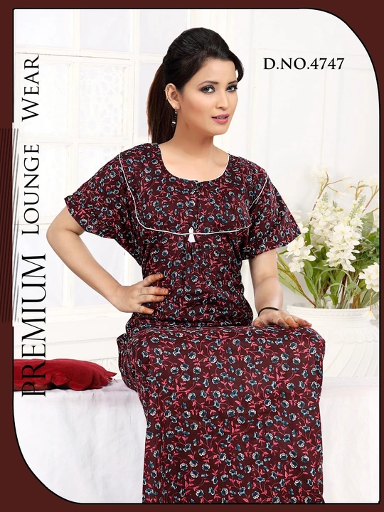 Pure Cotton Printed Nighty Gown Fancy Diginer Nighty Collection  uploaded by Fashion World  on 10/10/2023