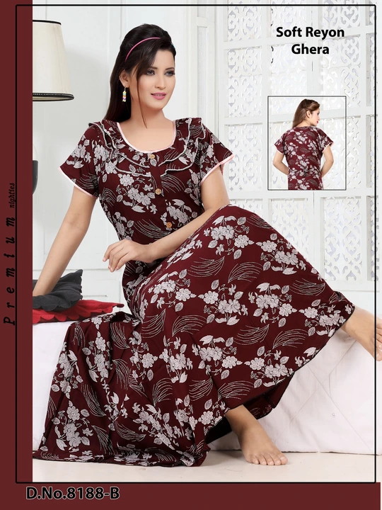 Reyon Printed Umbrella Nighty Gown  uploaded by Fashion World  on 10/10/2023
