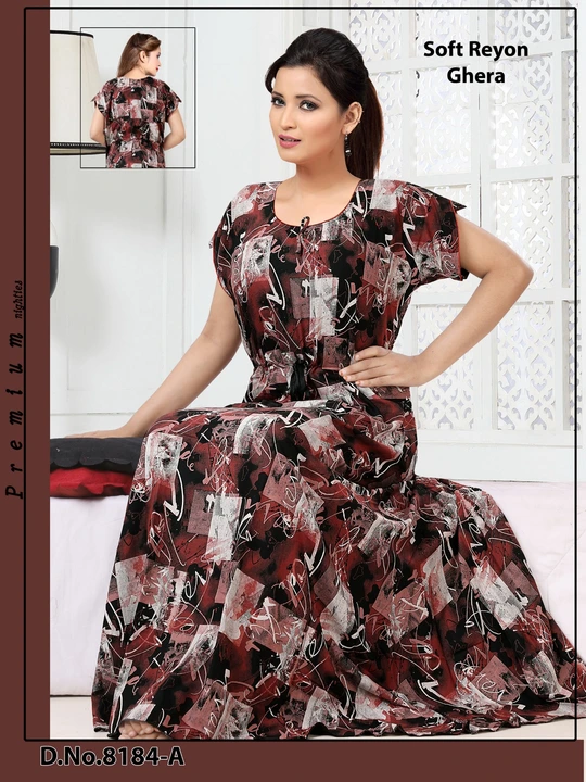 Reyon Printed Umbrella Nighty Gown  uploaded by Fashion World  on 10/10/2023