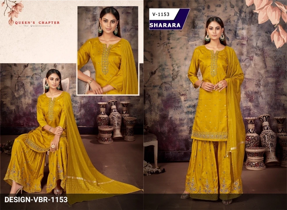 Silk designer Sharara Suits Set uploaded by business on 10/11/2023