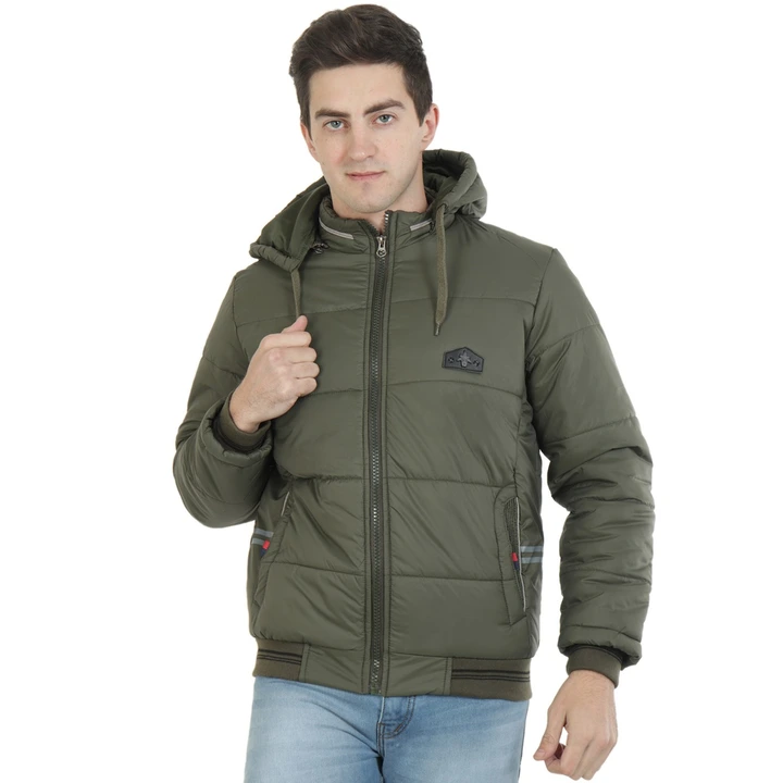 Mens Puffer Bomber Hooded Olive Black Jacket  uploaded by Jameel fashion point(XOHY) on 10/11/2023
