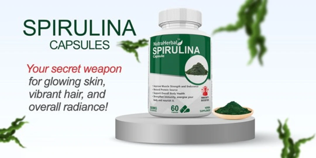 Spirulina capsules Ayurvedic dietary supplement for healthy skin and hair  uploaded by Jiya marketing and traders on 10/11/2023