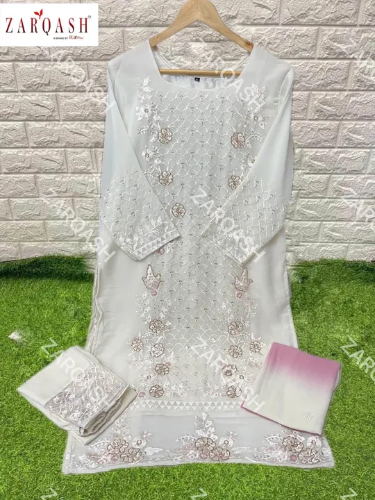 *ZARQASH READYMADE Collection*

*D.no :- 107*

*Top* :-  Fox georget embroidery wth HANDWORK  uploaded by Ayush fashion on 10/11/2023