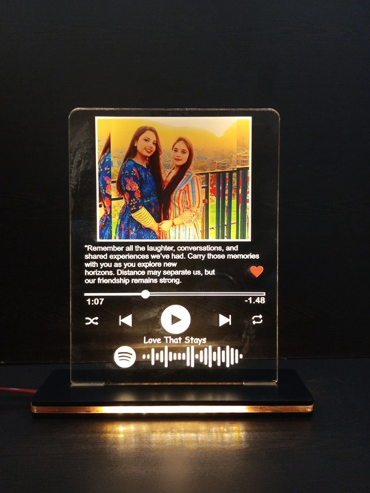 Led Photo frame with Spotify for more info contact 8949434539 uploaded by Kartikay customised gifts on 10/11/2023