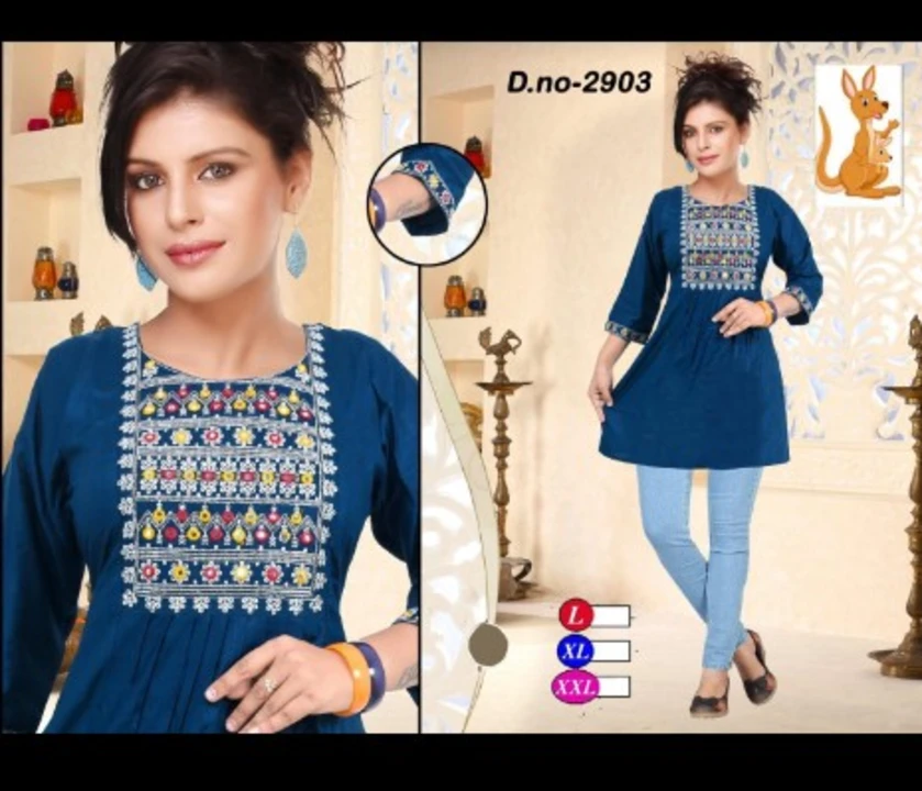 Women's wear rayon cotton fabric short kurti uploaded by business on 10/11/2023