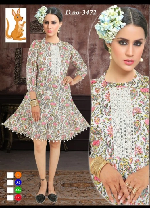 Women's wear rayon cotton fabric short kurti uploaded by SAI KRIPA GARMENTS /9630647009 on 10/11/2023