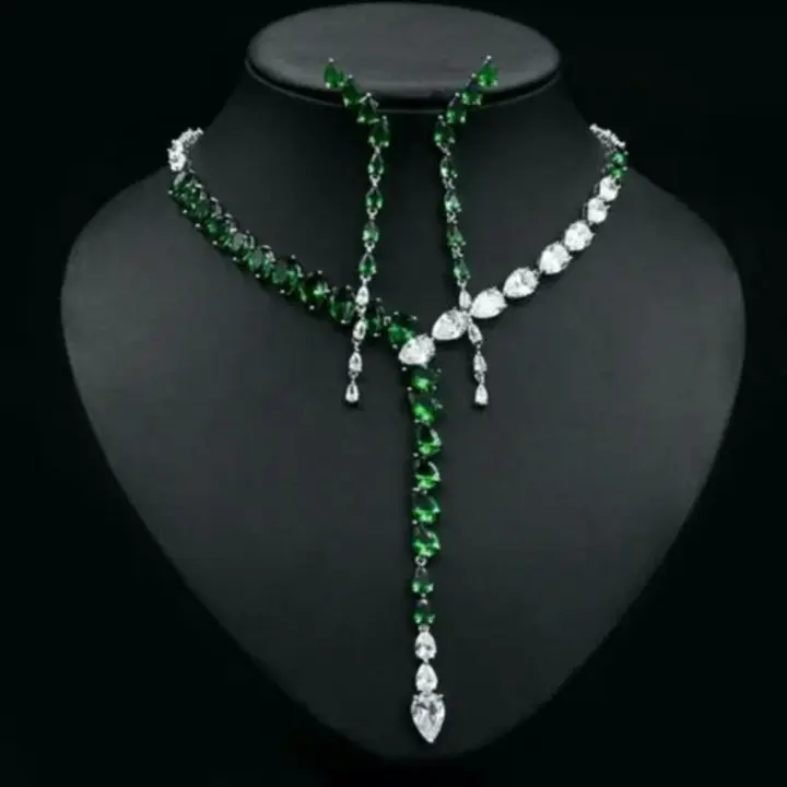 American Diamond necklace set in Sterling Silver 92.5 uploaded by business on 10/11/2023