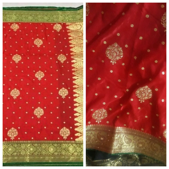 Pure Banarasi satin silk saree collection with blouse uploaded by Hembram Retailer collection on 3/22/2021
