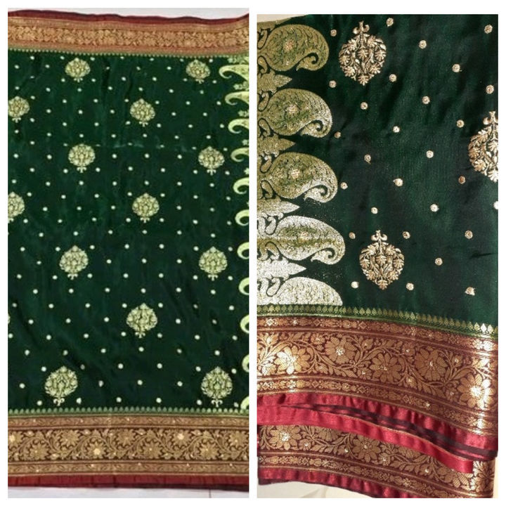Pure Banarasi satin silk saree collection with blouse uploaded by Hembram Retailer collection on 3/22/2021
