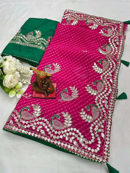 Karwachauth spcl trendy saree ns uploaded by pink Rose fashion Store  on 10/12/2023