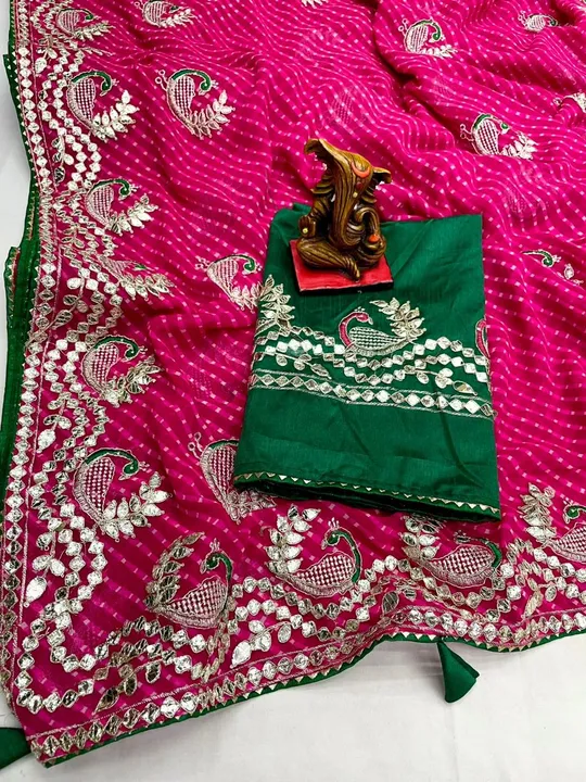 Karwachauth spcl trendy saree ns uploaded by pink Rose fashion Store  on 10/12/2023