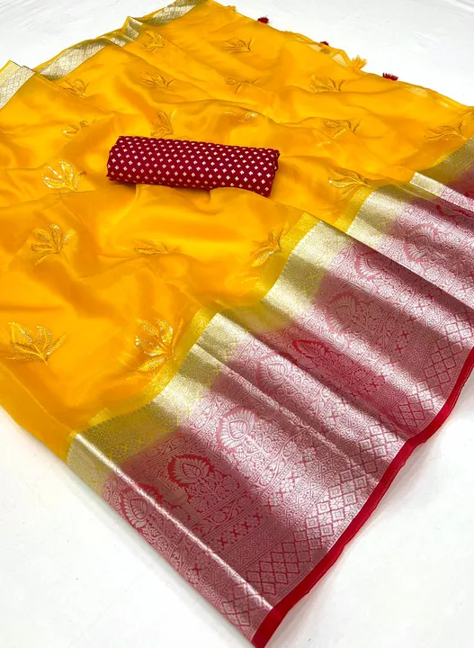 Organza silk saree uploaded by business on 10/12/2023