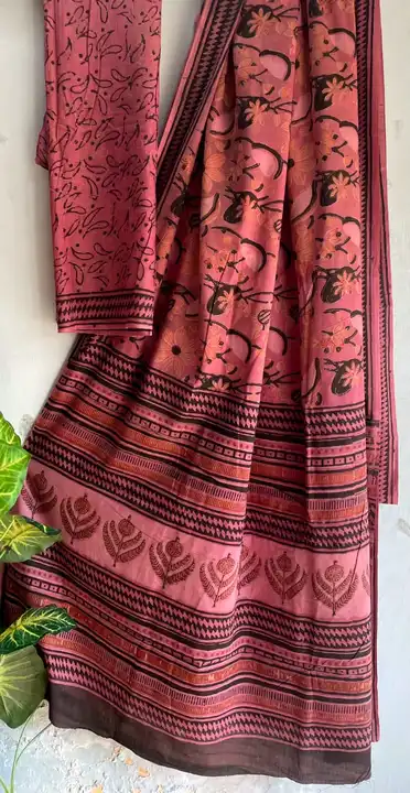 *🌿new arrivals vanaspati(azrak) print cotton malmal saree 🌿*

Exclusive new collection 
of cotton  uploaded by Bagru print shuit, saree, dresses manufacturers on 10/13/2023