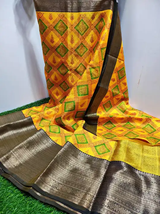 New collection Banarasi kora print shot iskort Border silk sarees Raning Blause wholesalers  uploaded by Arbaz sarees manufacturer  on 10/13/2023