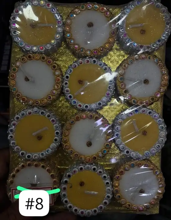 White and Golden Diyas uploaded by Kripsons Ecommerce on 10/13/2023