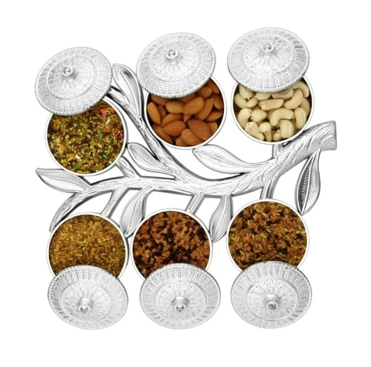 Zoomkha Tree Shape 6Pc Storage Serving Tray Multipurpose Snack And Dry Fruit Serving Tray For Home U uploaded by Swastik enterprise on 10/13/2023