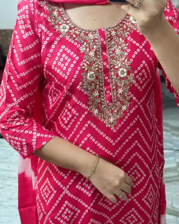 Reyon embroidered kurti with pent and  uploaded by PANIHARI COLLECTION CENTRE on 10/13/2023