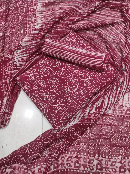 *Hand Block Wax Batik Jhadu Printed Suits*

*Pure Cotton Suit With Cotton Dupatta uploaded by business on 10/13/2023