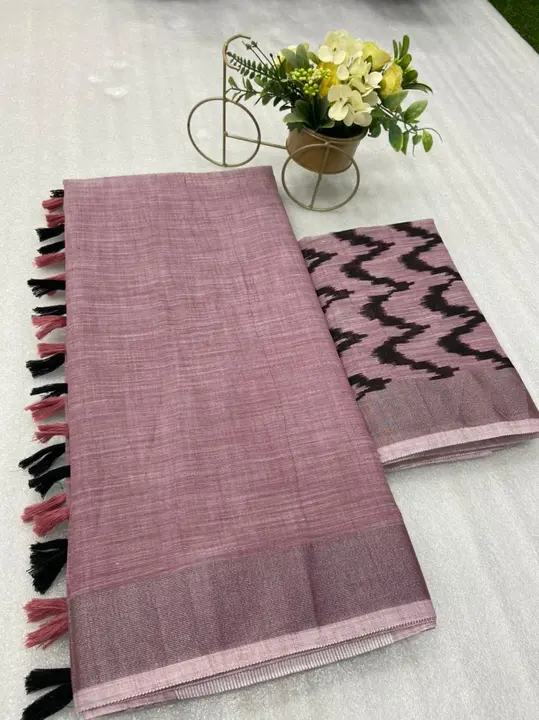 Khadi linen with silver lining uploaded by Suyukti fab on 10/13/2023