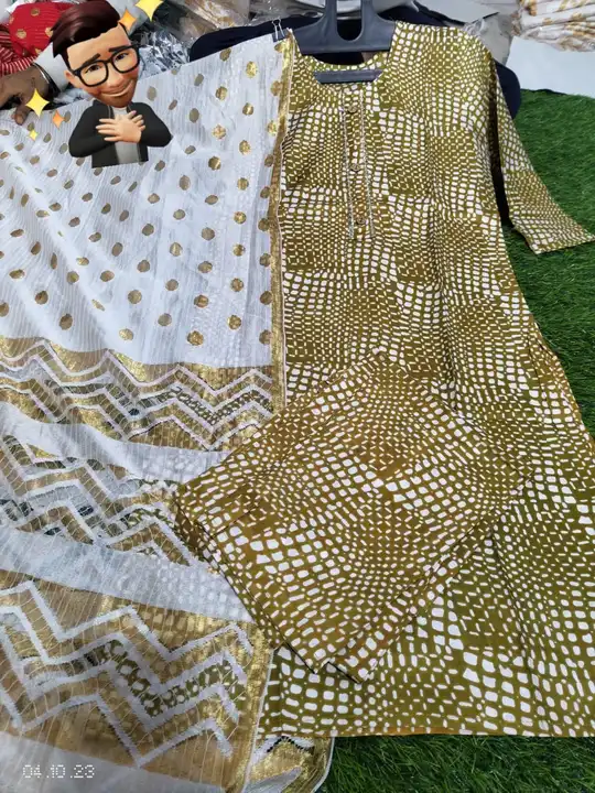 🥳Hevy 3 pi's collection🥳
Fency new designs in 3 pi's
Hevy dupptta
Kurtis + pents + dupptta
15+ des uploaded by Krisha enterprises on 10/13/2023