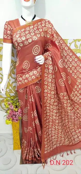 KATAN STPLE BATIK PRINT SAREE  uploaded by S.N.COLLECTIONS  on 10/13/2023
