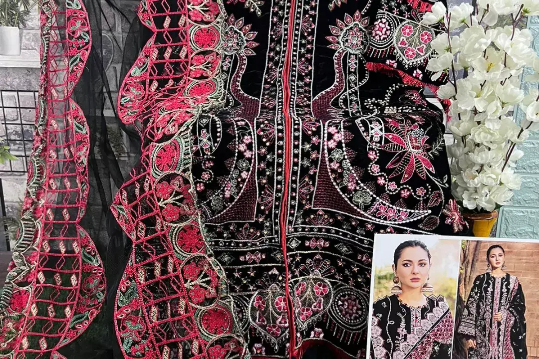 Velvet Heavy Embroidery work salwar kameez Dupatta  uploaded by Shayan Creations on 10/13/2023