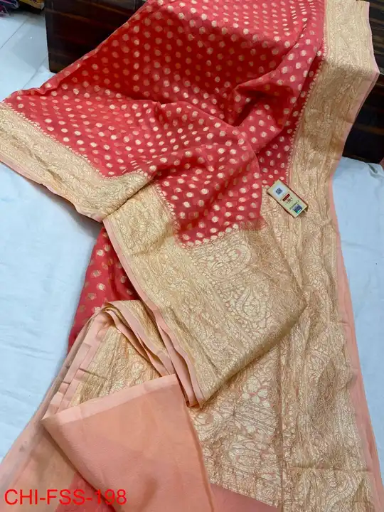 Banarsi dayble semi gorjatt soft silk sarees heavy quality soft fabric fancy dizain  uploaded by business on 10/13/2023