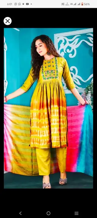 Exclusive Designer women's NAYRA cut kurta set with dupatta in Heavy qawality febric Chanderi Silk uploaded by Utsav Kurti House on 10/14/2023