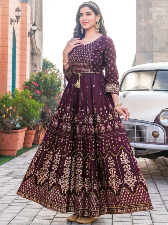 HEAVY BOUTIQUE EMBROIDERY WORK GOWN uploaded by Swastik creation on 10/14/2023