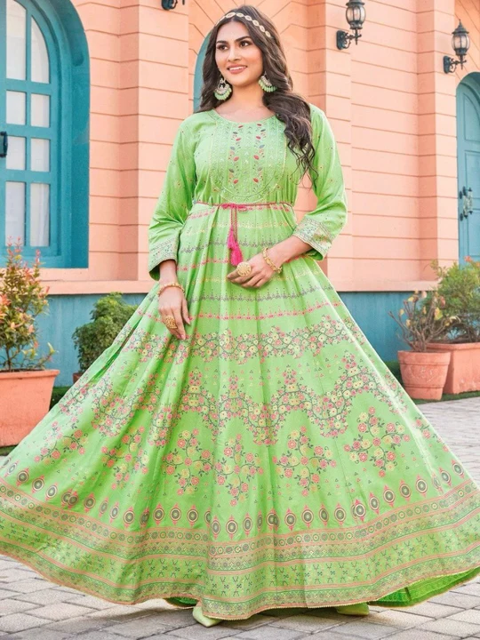 HEAVY BOUTIQUE EMBROIDERY WORK GOWN uploaded by Swastik creation on 10/14/2023
