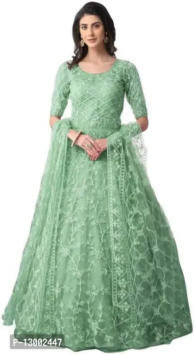 Stylish Green Embroidery  Net Gown For Women uploaded by R M online shop  on 10/14/2023