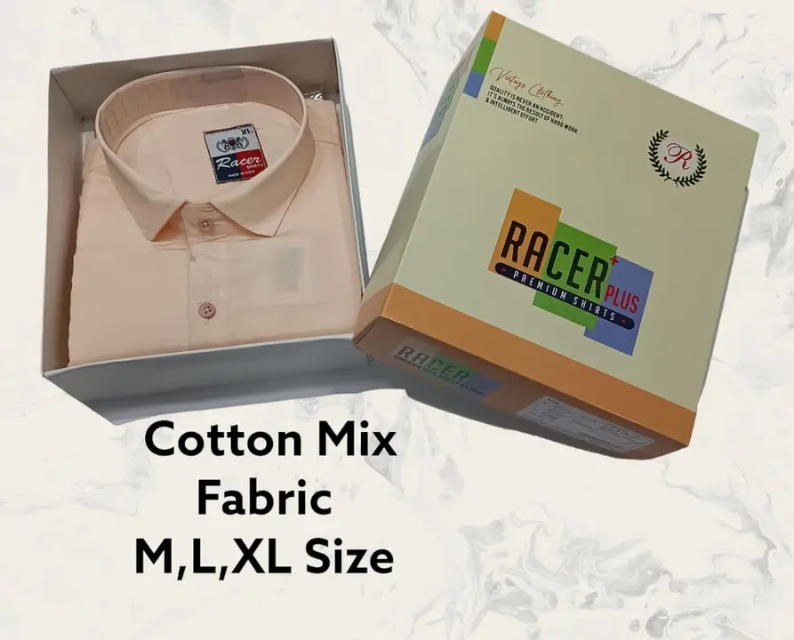 🏁🏁RACER PLUS🏁🏁(SUB BRAND OF 1KKA) EXCLUSIVE COTTON MIX SOLID BOX PACK SHIRTS FOR MEN uploaded by Kushal Jeans, Indore on 10/14/2023
