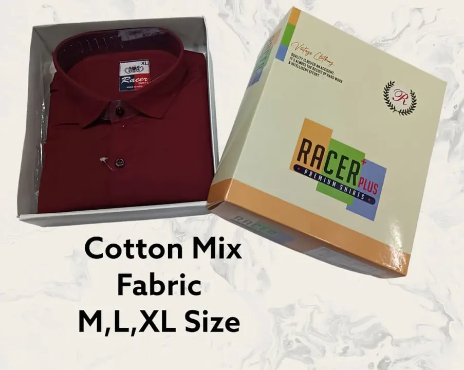 🏁🏁RACER PLUS🏁🏁(SUB BRAND OF 1KKA) EXCLUSIVE COTTON MIX SOLID BOX PACK SHIRTS FOR MEN uploaded by Kushal Jeans, Indore on 10/14/2023