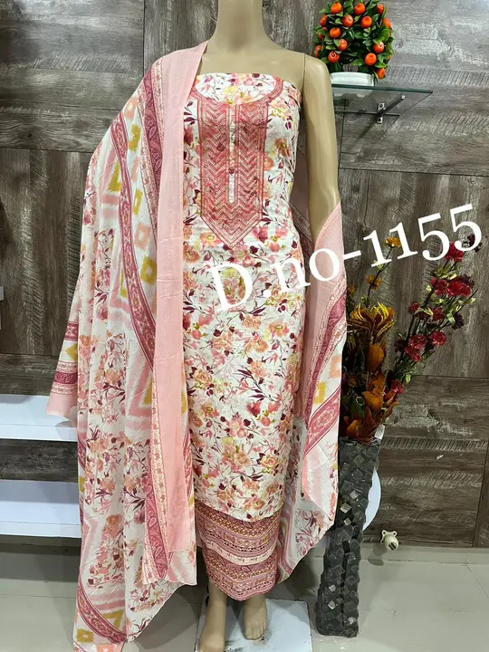 Latest Designer Pure Cotton Embroidery Suit  uploaded by Zuberiya Global on 10/14/2023