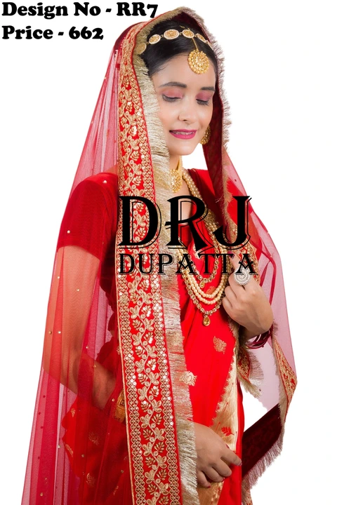 Marron Bridal Wedding Dupatta  uploaded by DRJ Sarees on 10/14/2023