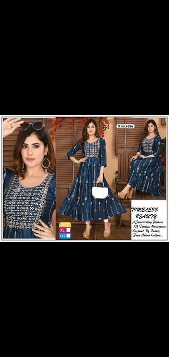 Reyon heavy one pcs kurtis ready   uploaded by Radha Creation , Maira sales for Readymade items on 10/14/2023