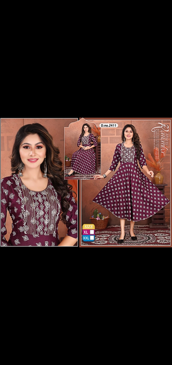 Reyon heavy one pcs kurtis ready   uploaded by Radha Creation , Maira sales for Readymade items on 10/14/2023