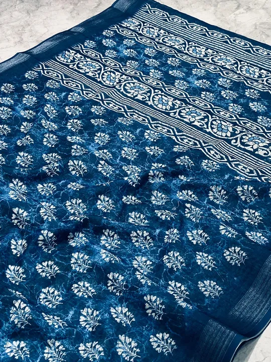 Linen cotton saree uploaded by Sanchaya_studio on 10/14/2023