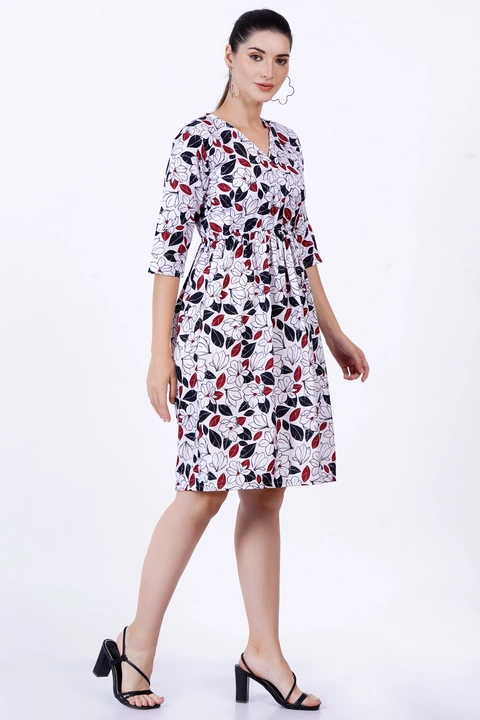 Women's Floral Print Knee Length Dress uploaded by Mahalakshami Enterprises (Majestykart) on 10/15/2023