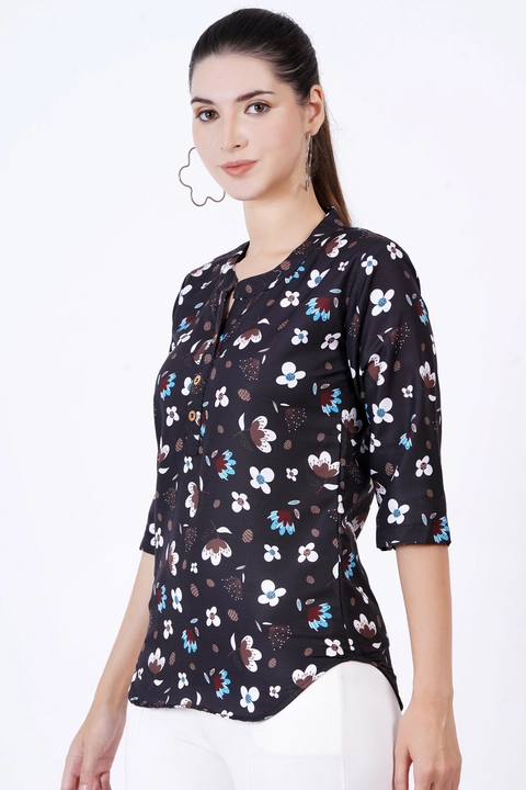 Women's Floral Print Black Top  uploaded by Mahalakshami Enterprises (Majestykart) on 10/15/2023