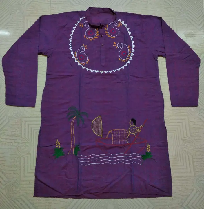 Kantha stitch cotton kurta  uploaded by Ghosal International on 10/15/2023