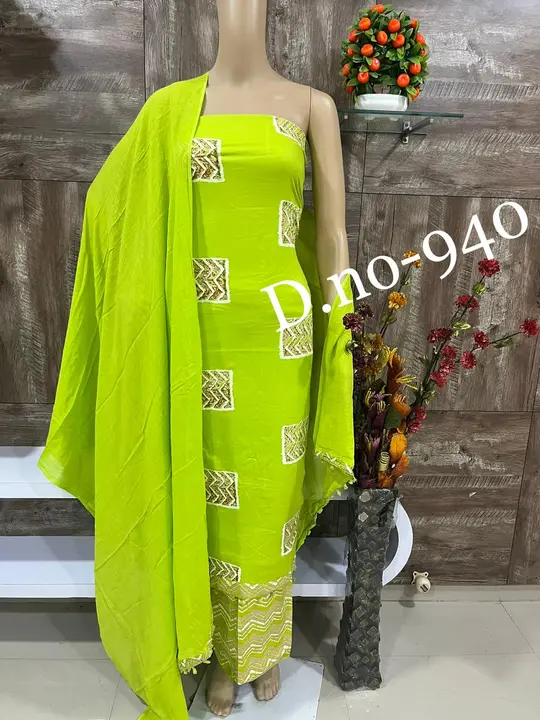 Pure cotton suit with cotton dupatta uploaded by business on 10/15/2023
